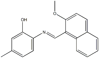 2-{[(E)-(2-methoxy-1-naphthyl)methylidene]amino}-5-methylphenol 结构式