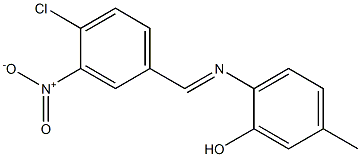 2-{[(E)-(4-chloro-3-nitrophenyl)methylidene]amino}-5-methylphenol 结构式