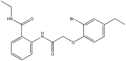2-{[2-(2-bromo-4-ethylphenoxy)acetyl]amino}-N-ethylbenzamide 结构式