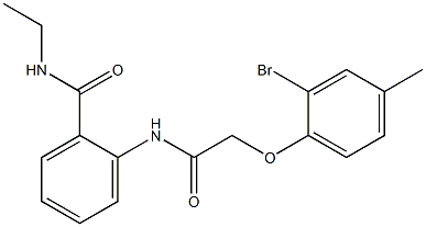 2-{[2-(2-bromo-4-methylphenoxy)acetyl]amino}-N-ethylbenzamide 结构式