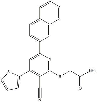 2-{[3-cyano-6-(2-naphthyl)-4-(2-thienyl)-2-pyridinyl]sulfanyl}acetamide 结构式