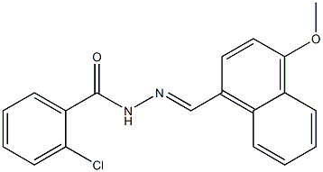 2-chloro-N'-[(E)-(4-methoxy-1-naphthyl)methylidene]benzohydrazide 结构式