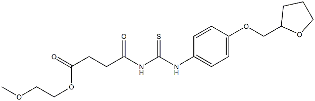 2-methoxyethyl 4-oxo-4-({[4-(tetrahydro-2-furanylmethoxy)anilino]carbothioyl}amino)butanoate 结构式