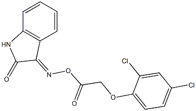 3-({[2-(2,4-dichlorophenoxy)acetyl]oxy}imino)-1H-indol-2-one 结构式