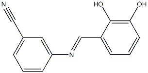 3-{[(E)-(2,3-dihydroxyphenyl)methylidene]amino}benzonitrile 结构式