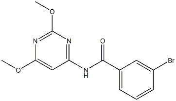 3-bromo-N-(2,6-dimethoxy-4-pyrimidinyl)benzamide 结构式