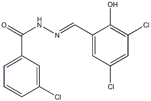 3-chloro-N'-[(E)-(3,5-dichloro-2-hydroxyphenyl)methylidene]benzohydrazide 结构式
