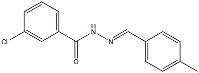 3-chloro-N'-[(E)-(4-methylphenyl)methylidene]benzohydrazide 结构式