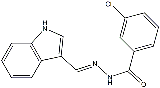 3-chloro-N'-[(E)-1H-indol-3-ylmethylidene]benzohydrazide 结构式