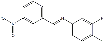 N-(3-fluoro-4-methylphenyl)-N-[(E)-(3-nitrophenyl)methylidene]amine 结构式