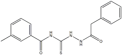 3-methyl-N-{[2-(2-phenylacetyl)hydrazino]carbothioyl}benzamide 结构式