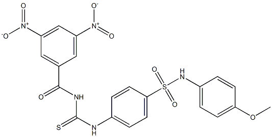 4-({[(3,5-dinitrobenzoyl)amino]carbothioyl}amino)-N-(4-methoxyphenyl)benzenesulfonamide 结构式