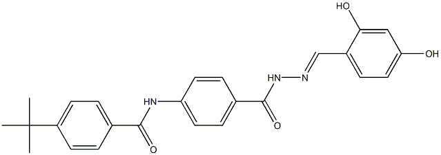 4-(tert-butyl)-N-[4-({2-[(E)-(2,4-dihydroxyphenyl)methylidene]hydrazino}carbonyl)phenyl]benzamide 结构式