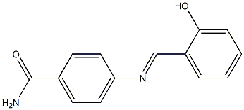 4-{[(E)-(2-hydroxyphenyl)methylidene]amino}benzamide 结构式