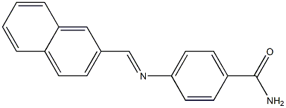 4-{[(E)-2-naphthylmethylidene]amino}benzamide 结构式