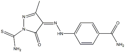 4-{2-[1-(aminocarbothioyl)-3-methyl-5-oxo-1,5-dihydro-4H-pyrazol-4-ylidene]hydrazino}benzamide 结构式