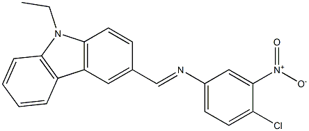 N-(4-chloro-3-nitrophenyl)-N-[(E)-(9-ethyl-9H-carbazol-3-yl)methylidene]amine 结构式