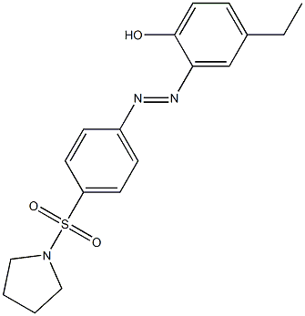 4-ethyl-2-{(E)-2-[4-(1-pyrrolidinylsulfonyl)phenyl]diazenyl}phenol 结构式