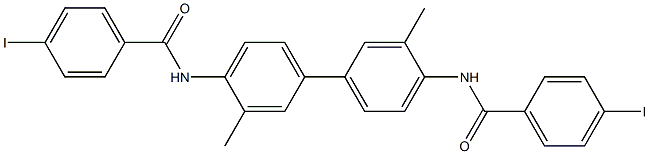 4-iodo-N-{4'-[(4-iodobenzoyl)amino]-3,3'-dimethyl[1,1'-biphenyl]-4-yl}benzamide 结构式