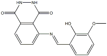 5-{[(E)-(2-hydroxy-3-methoxyphenyl)methylidene]amino}-2,3-dihydro-1,4-phthalazinedione 结构式