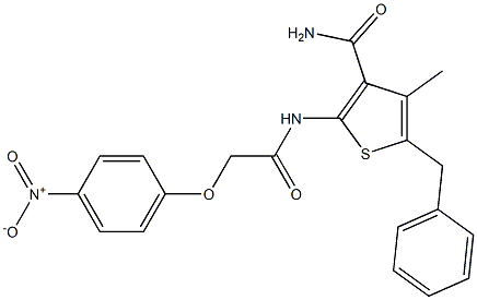 5-benzyl-4-methyl-2-{[2-(4-nitrophenoxy)acetyl]amino}-3-thiophenecarboxamide 结构式