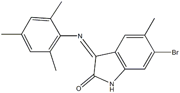 6-bromo-3-(mesitylimino)-5-methyl-1H-indol-2-one 结构式