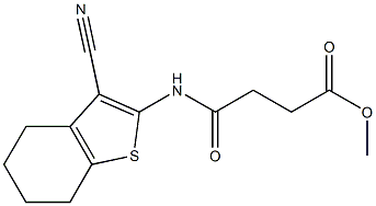 methyl 4-[(3-cyano-4,5,6,7-tetrahydro-1-benzothiophen-2-yl)amino]-4-oxobutanoate 结构式