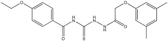 N-({2-[2-(3,5-dimethylphenoxy)acetyl]hydrazino}carbothioyl)-4-ethoxybenzamide 结构式