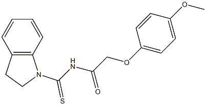 N-(2,3-dihydro-1H-indol-1-ylcarbothioyl)-2-(4-methoxyphenoxy)acetamide 结构式