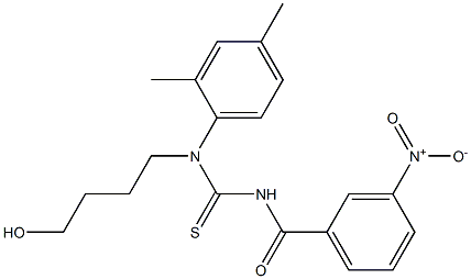 N-(2,4-dimethylphenyl)-N-(4-hydroxybutyl)-N'-(3-nitrobenzoyl)thiourea 结构式