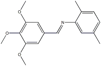 2,5-dimethyl-N-[(E)-(3,4,5-trimethoxyphenyl)methylidene]aniline 结构式