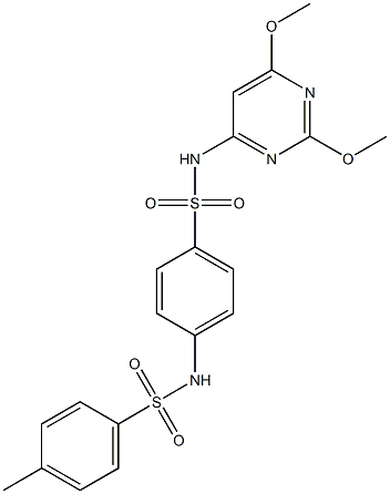 N-(2,6-dimethoxy-4-pyrimidinyl)-4-{[(4-methylphenyl)sulfonyl]amino}benzenesulfonamide 结构式