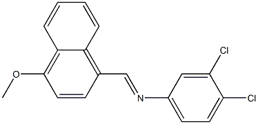 3,4-dichloro-N-[(E)-(4-methoxy-1-naphthyl)methylidene]aniline 结构式