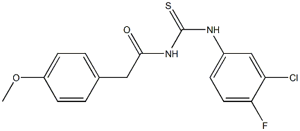 N-(3-chloro-4-fluorophenyl)-N'-[2-(4-methoxyphenyl)acetyl]thiourea 结构式