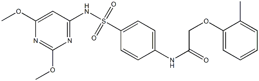 N-(4-{[(2,6-dimethoxy-4-pyrimidinyl)amino]sulfonyl}phenyl)-2-(2-methylphenoxy)acetamide 结构式