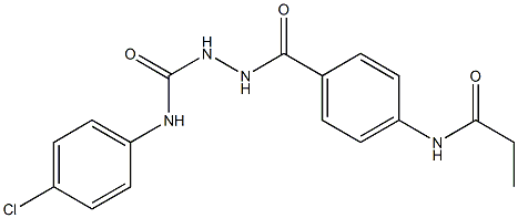 N-(4-chlorophenyl)-2-[4-(propionylamino)benzoyl]-1-hydrazinecarboxamide 结构式