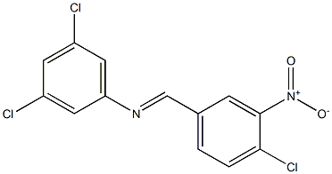 3,5-dichloro-N-[(E)-(4-chloro-3-nitrophenyl)methylidene]aniline 结构式