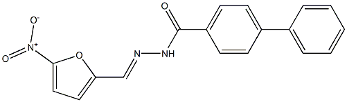 N'-[(E)-(5-nitro-2-furyl)methylidene][1,1'-biphenyl]-4-carbohydrazide 结构式