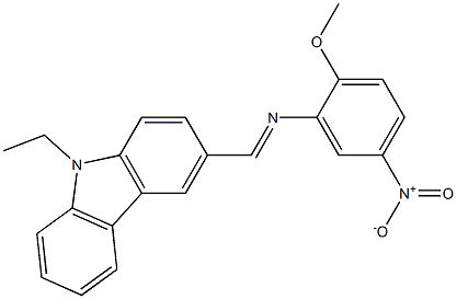 N-[(E)-(9-ethyl-9H-carbazol-3-yl)methylidene]-N-(2-methoxy-5-nitrophenyl)amine 结构式