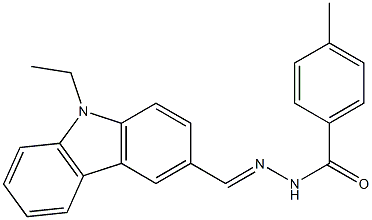 N'-[(E)-(9-ethyl-9H-carbazol-3-yl)methylidene]-4-methylbenzohydrazide 结构式