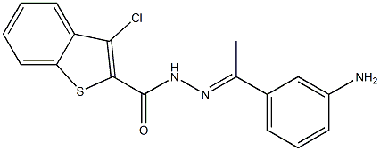 N'-[(E)-1-(3-aminophenyl)ethylidene]-3-chloro-1-benzothiophene-2-carbohydrazide 结构式