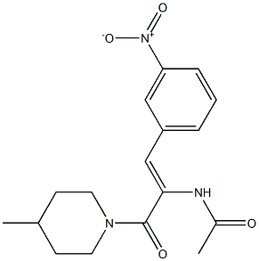 N-[(Z)-1-[(4-methyl-1-piperidinyl)carbonyl]-2-(3-nitrophenyl)ethenyl]acetamide 结构式