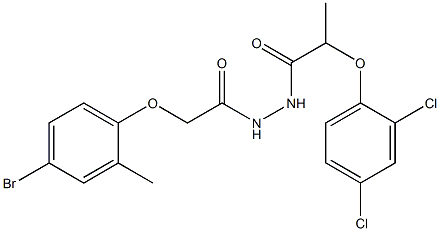 N'-[2-(4-bromo-2-methylphenoxy)acetyl]-2-(2,4-dichlorophenoxy)propanohydrazide 结构式