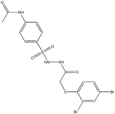 N-[4-({2-[2-(2,4-dibromophenoxy)acetyl]hydrazino}sulfonyl)phenyl]acetamide 结构式