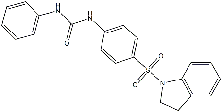 N-[4-(2,3-dihydro-1H-indol-1-ylsulfonyl)phenyl]-N'-phenylurea 结构式