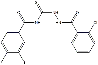 N-{[2-(2-chlorobenzoyl)hydrazino]carbothioyl}-3-iodo-4-methylbenzamide 结构式