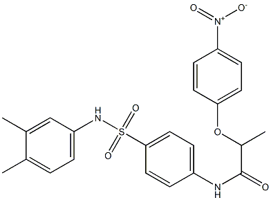 N-{4-[(3,4-dimethylanilino)sulfonyl]phenyl}-2-(4-nitrophenoxy)propanamide 结构式