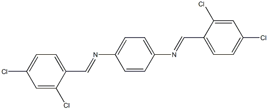 N-[(E)-(2,4-dichlorophenyl)methylidene]-N-(4-{[(E)-(2,4-dichlorophenyl)methylidene]amino}phenyl)amine 结构式