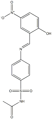 N-acetyl-4-{[(E)-(2-hydroxy-5-nitrophenyl)methylidene]amino}benzenesulfonamide 结构式
