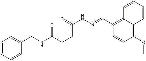 N-benzyl-4-{2-[(E)-(4-methoxy-1-naphthyl)methylidene]hydrazino}-4-oxobutanamide 结构式